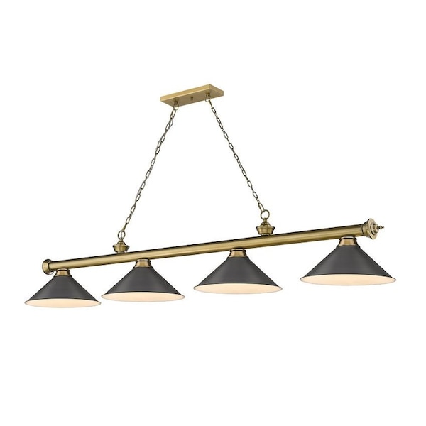Z-Lite Cordon 4 Light Billiard, Rubbed Brass & Bronze 2306-4RB-BRZ15 - main